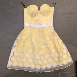 Bebe Yellow Flower Dress